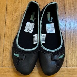 Puma Black and Green Ballet Flats brand new size 8.5